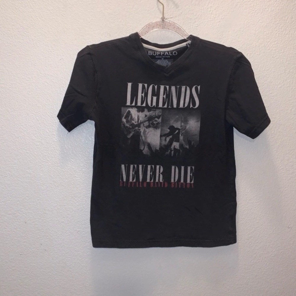 Buffalo David Bitton legends never die rock & roll short sleeve shirt